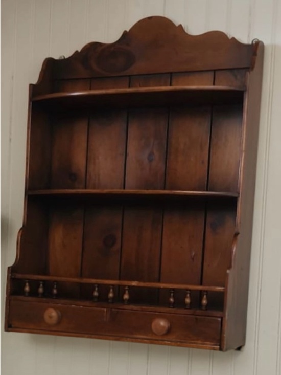 Antique Other - Vintage distressed wood wall shelf.
